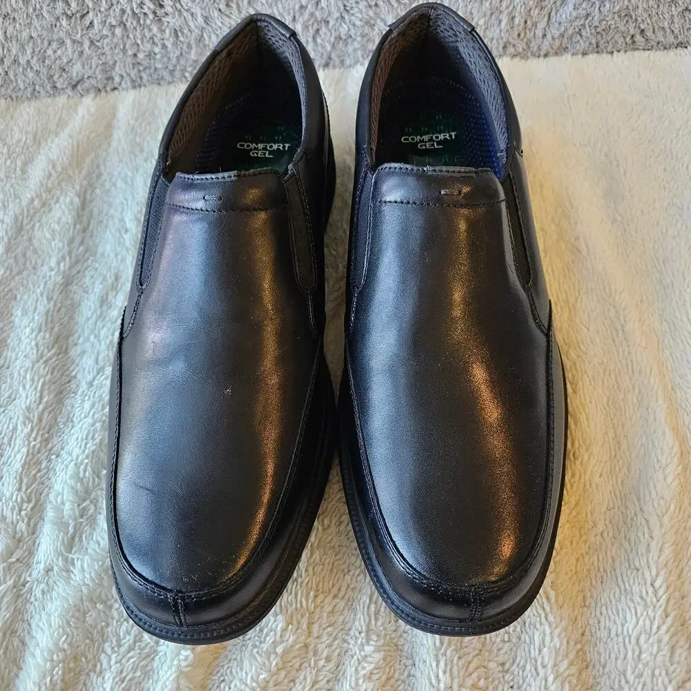 NEW Nunn Bush Men Moc Toe Comfort Gel Memory Foam Slip On Shoes Size 11.5M Black