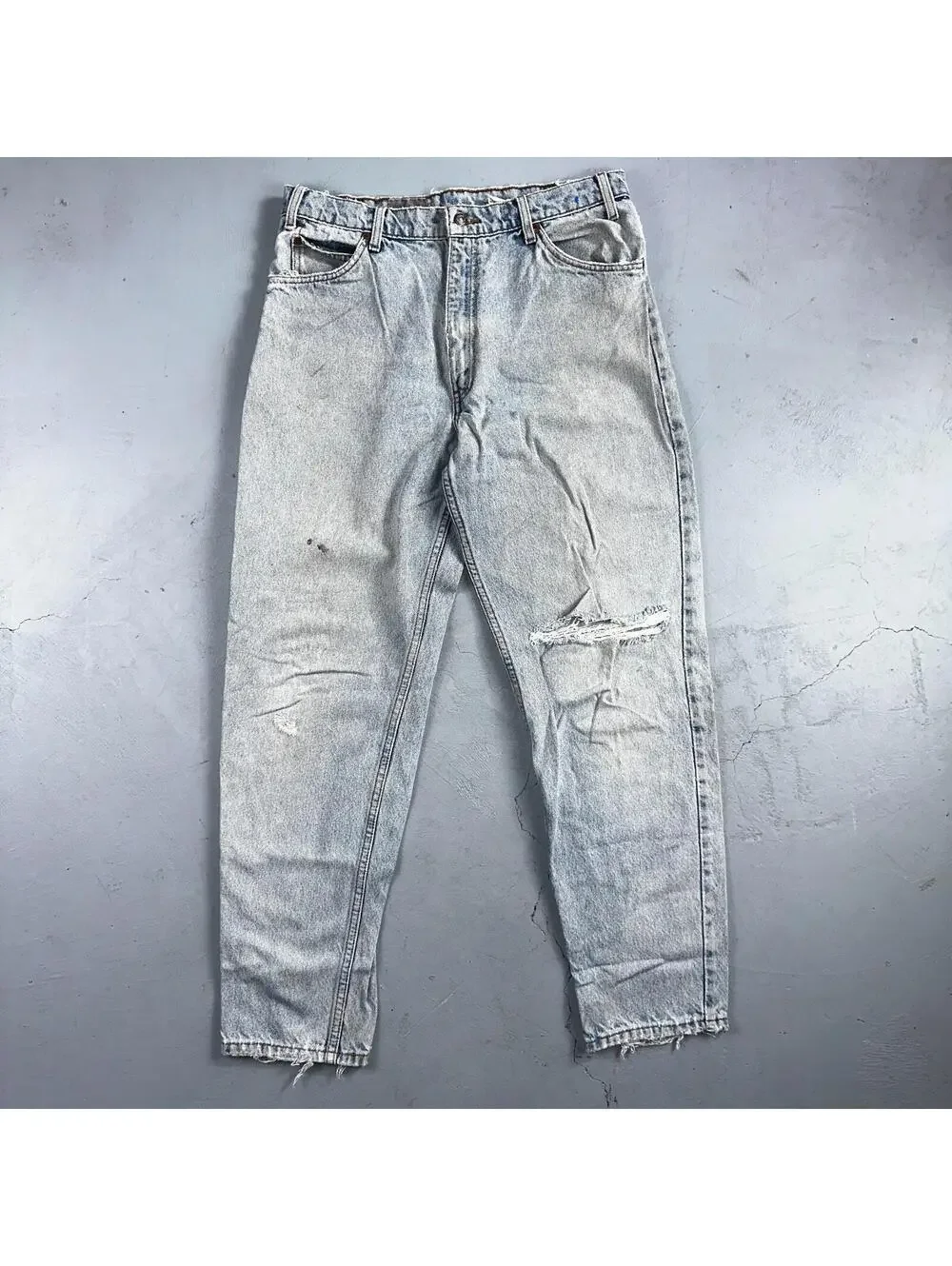 Levis 550 Vintage 90s USA Orange Tab Relaxed Blue Ligh Wash Jeans 36x32 Ac 33x30