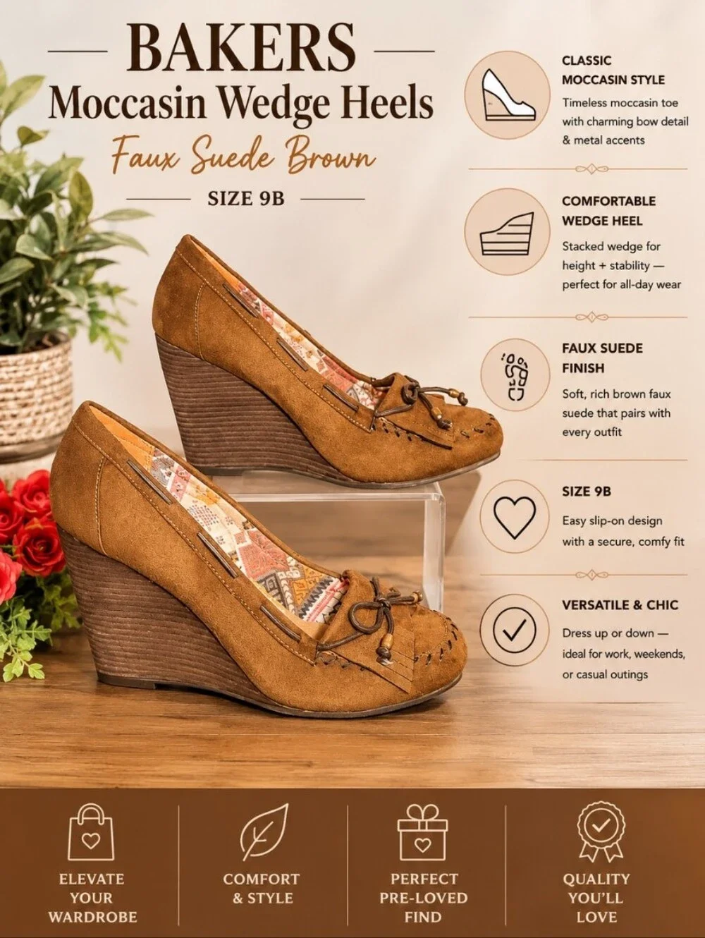 Bakers moccasin wedge
