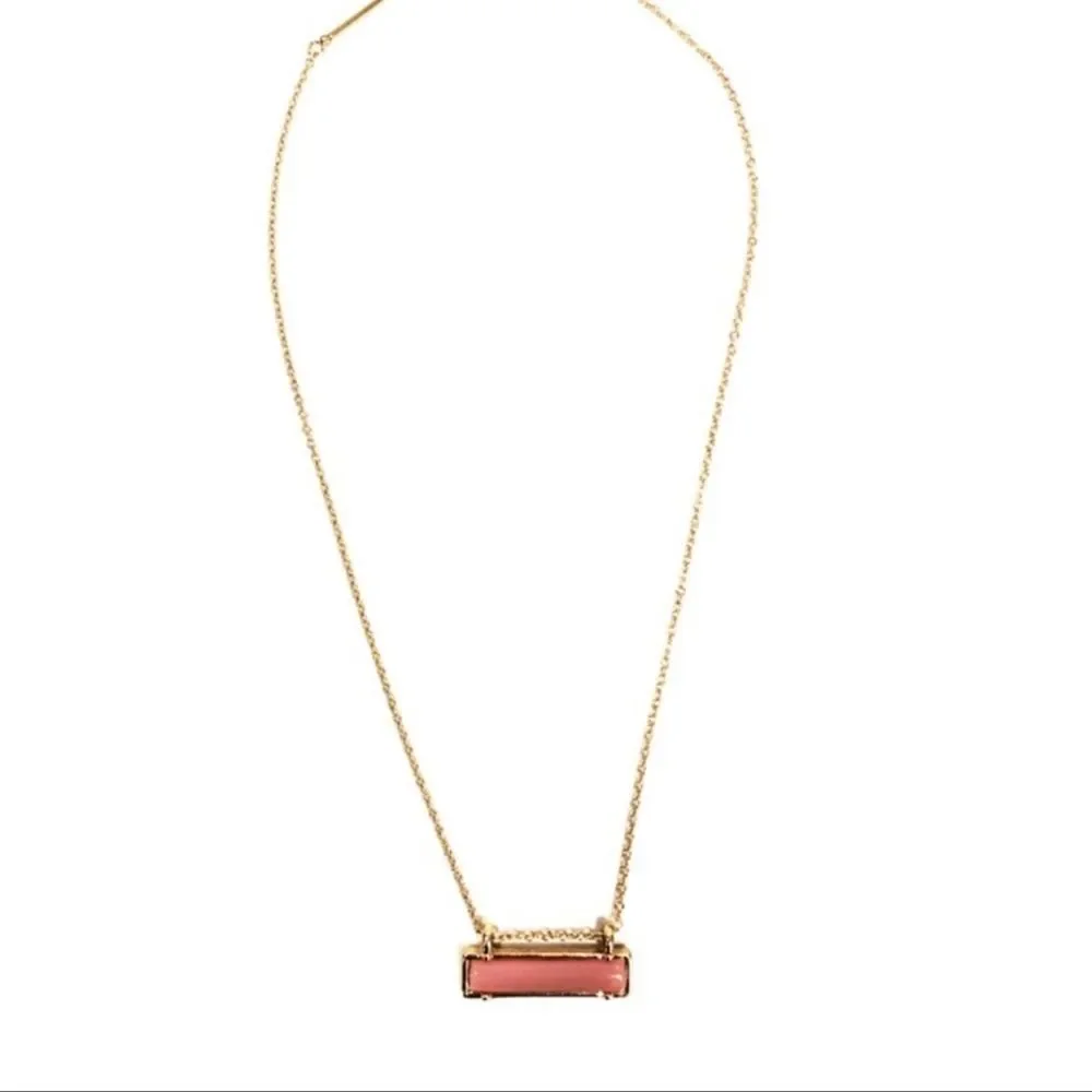 Gen 3 Pink Pendant Gold Bar Necklace - NWT