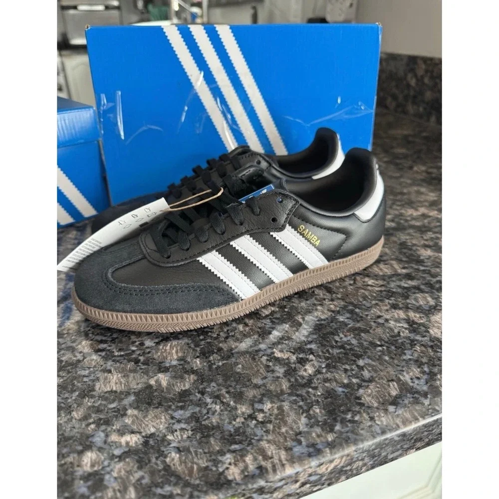 Adidas Samba OG J Core Black White Gum Sneakers IE3676 Kids Size 3.5Y shoes