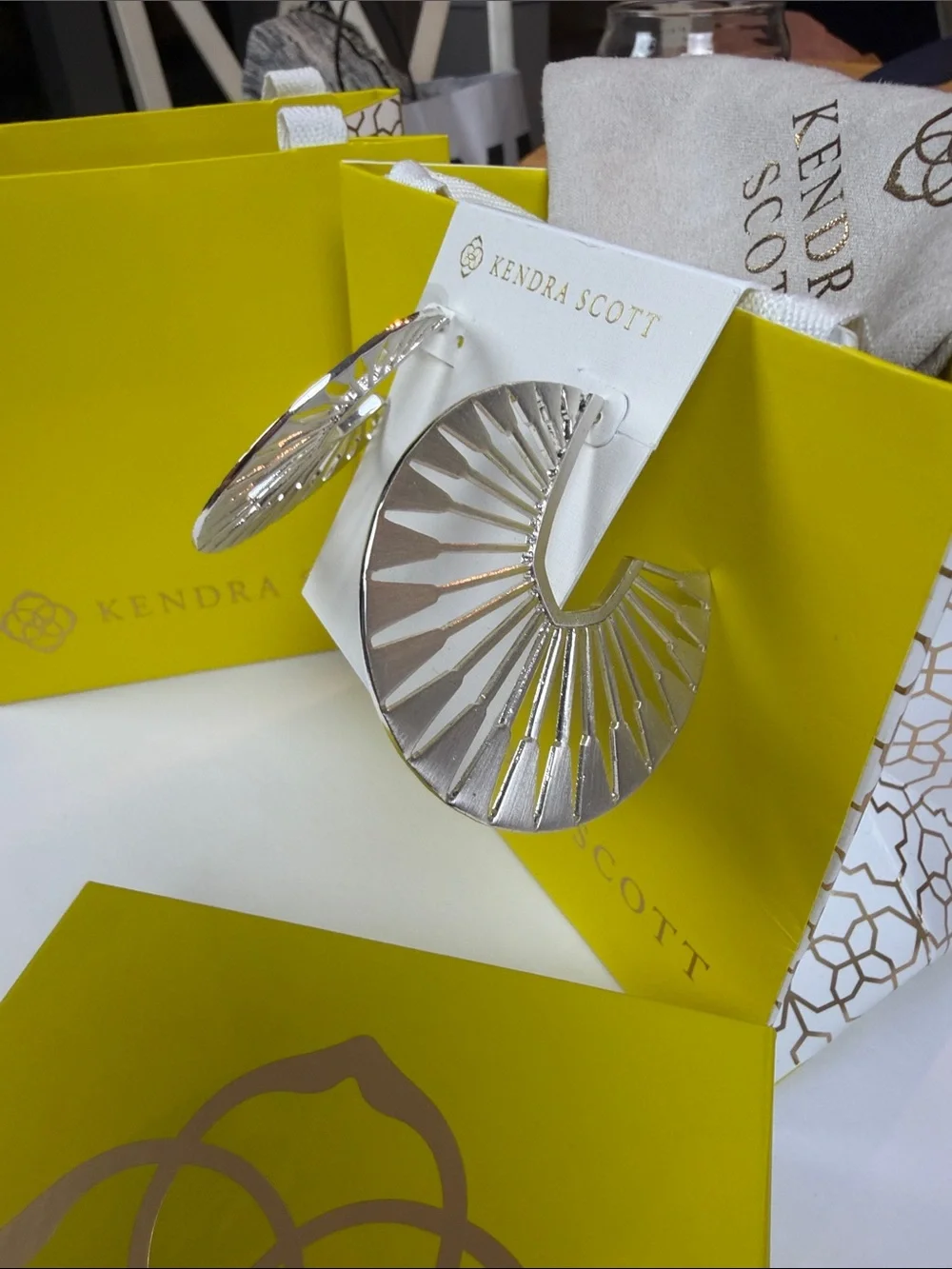 Kendra Scott Silver Radiant Fan Hoop Earrings
