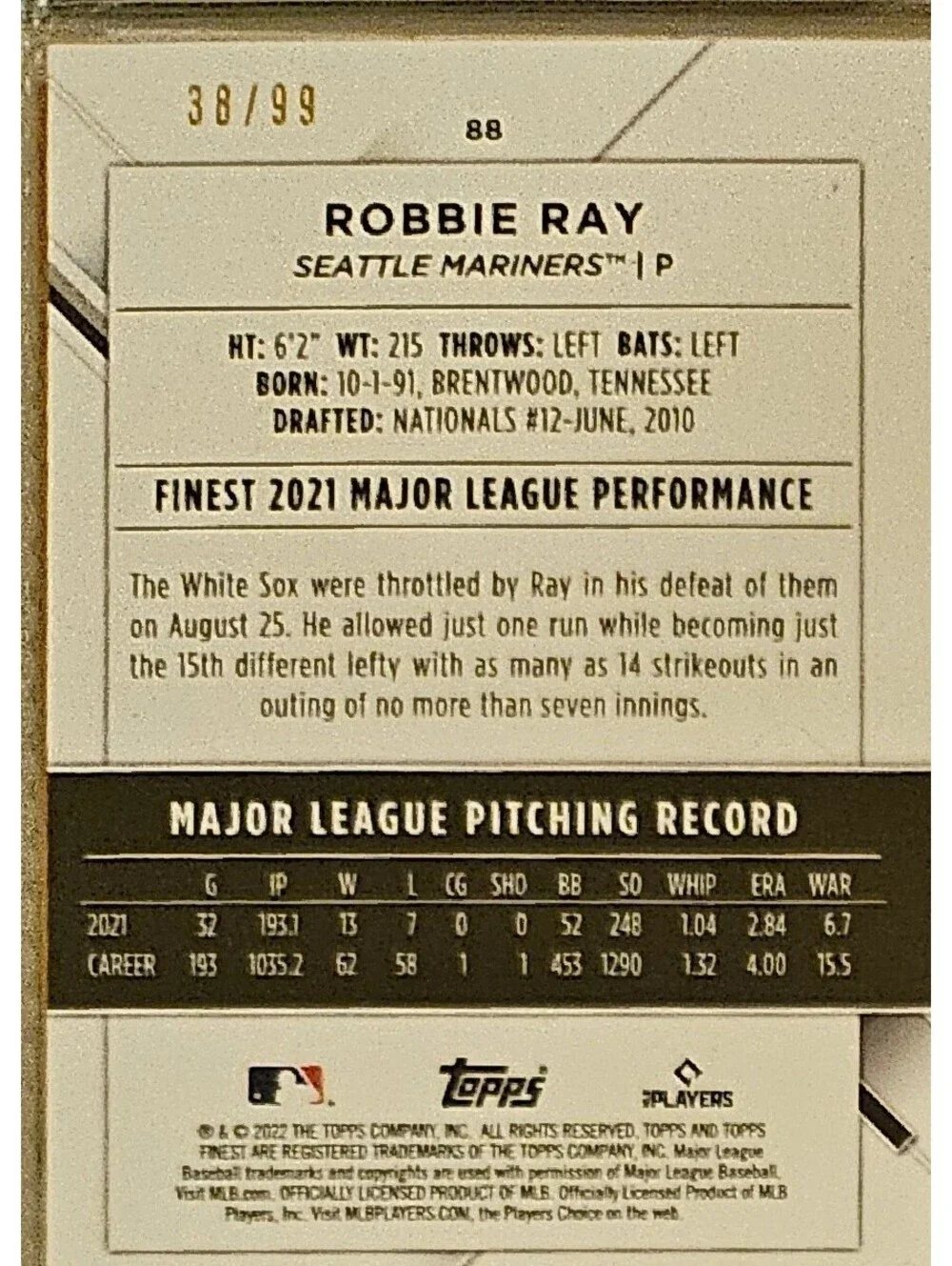 Topps robbie ray