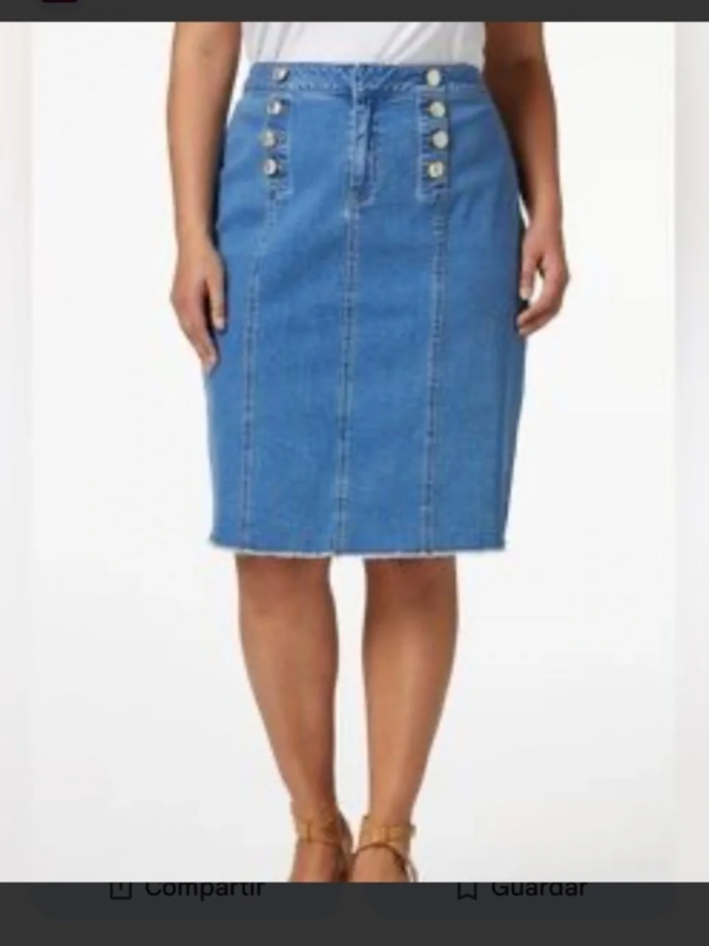 Classic Blue Denim Pencil Skirt
