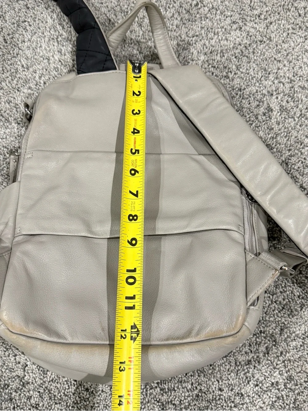 Tumi Grey Genuine Leather Small Backpack Travel Casual Zipper Women Unisex