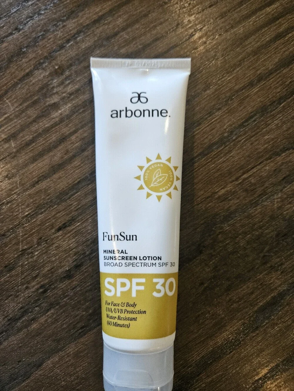 Arbonne FunSun Mineral Sunscreen SPF 30 - White & Yellow