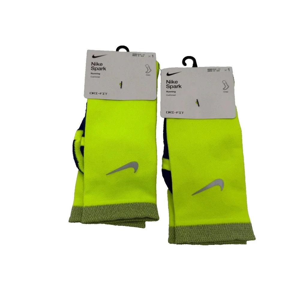Lot Of 2 Mens Sz 8-9.5/Wmns 9.5-11 Nike Spark Volt Crew Running Socks‎ CU7200