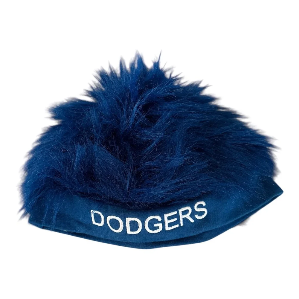 Dodgers Fuzz Head Wig Youth‎ One Size Blue Novelty Hat Costume Fan Gear