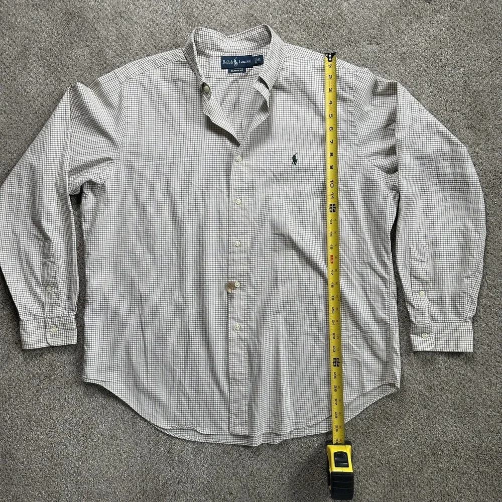 Polo‎ Ralph Lauren Men's Beige Multicolor Check Button Up Men Size XL