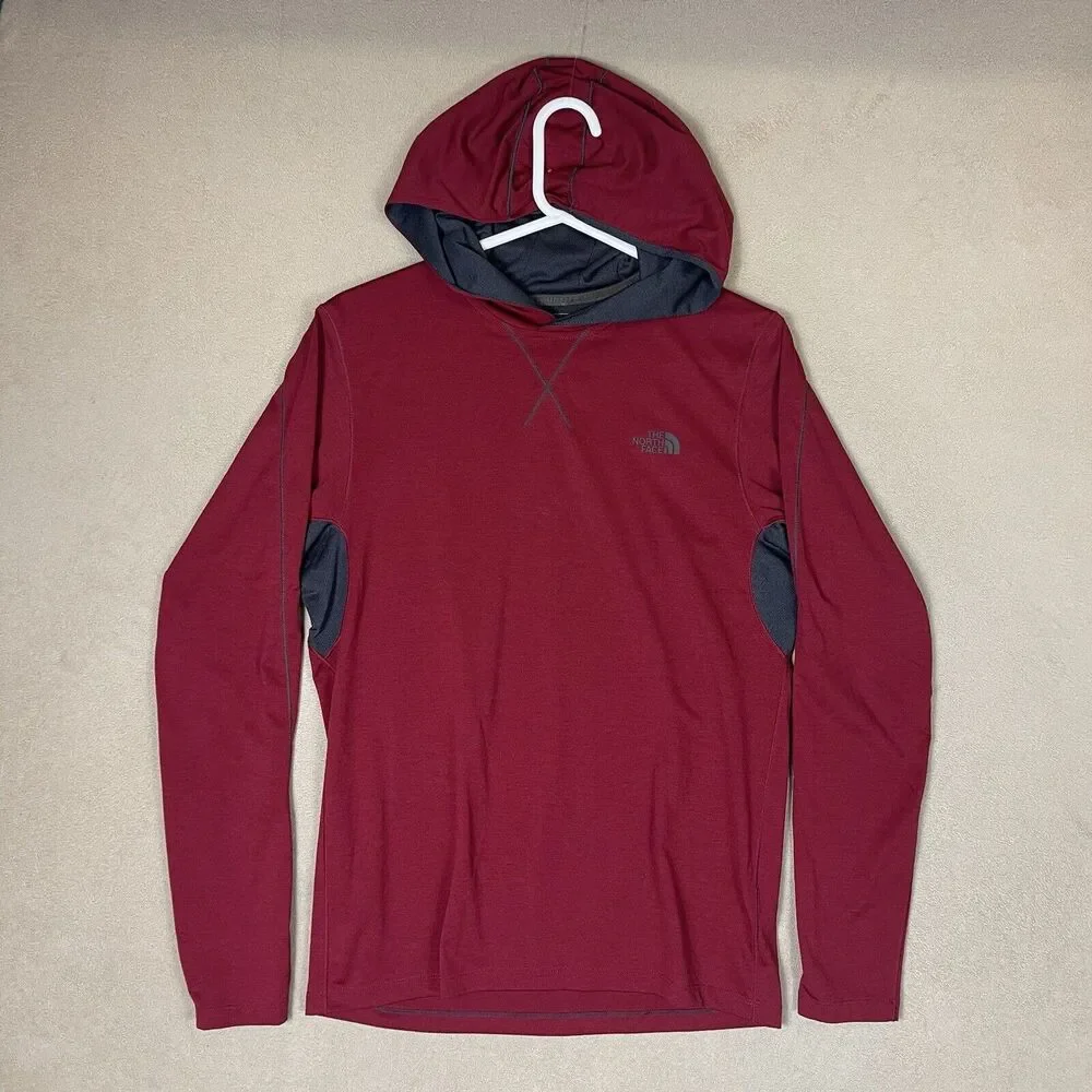 The North Face‎ Hoodie Adult Small Burgundy Logo Long Sleeve Shirt Mens