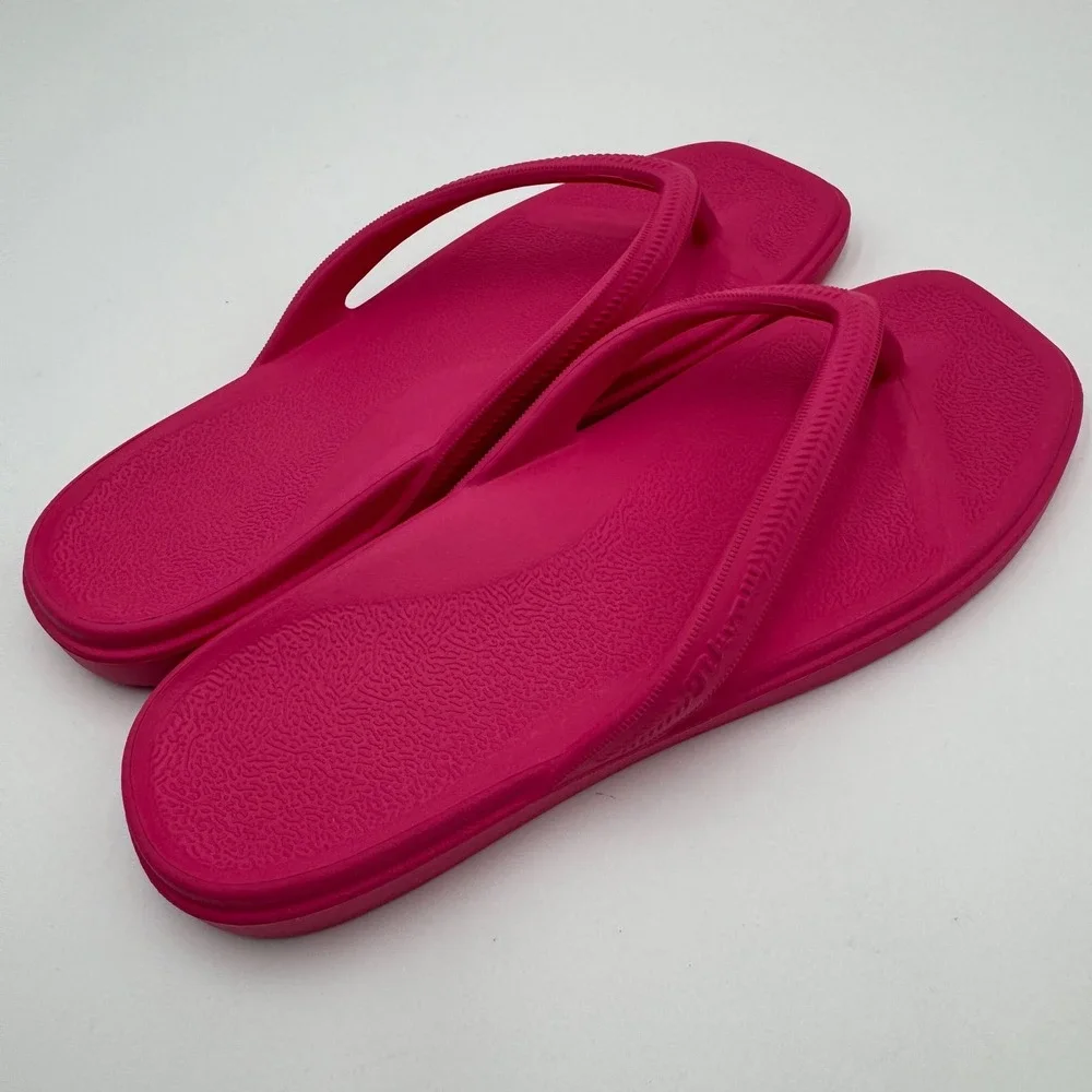 Tikvaw Flip Flop Sandals Square Toe Summer Beach Women 40EU/ 9 US Hot Pink Thong