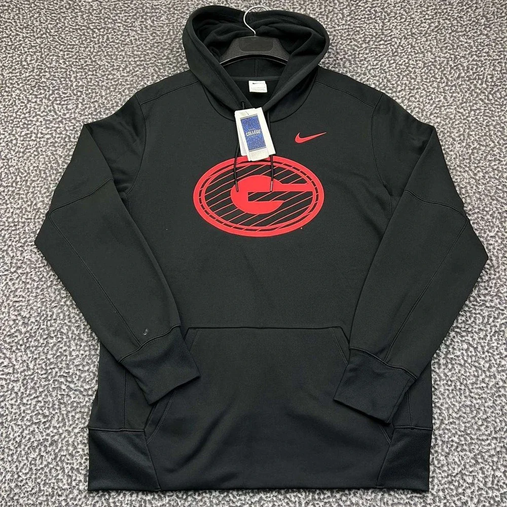 Nike‎ Hoodie Men Large Black Georgia Bulldogs NCAA Long Sleeve Pullover New L