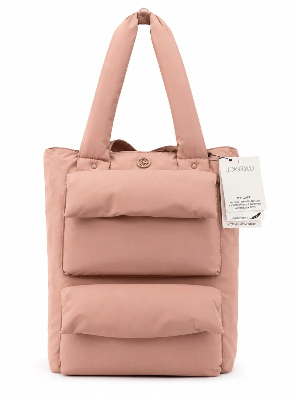 Joan & David Dusty Rose Quilted Puffer Tote NWT $190