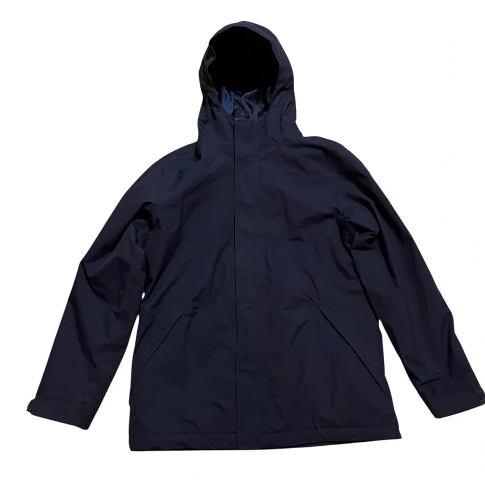 The North Face 3 in 1 winter hooded jacket XL Navy‎ Blue