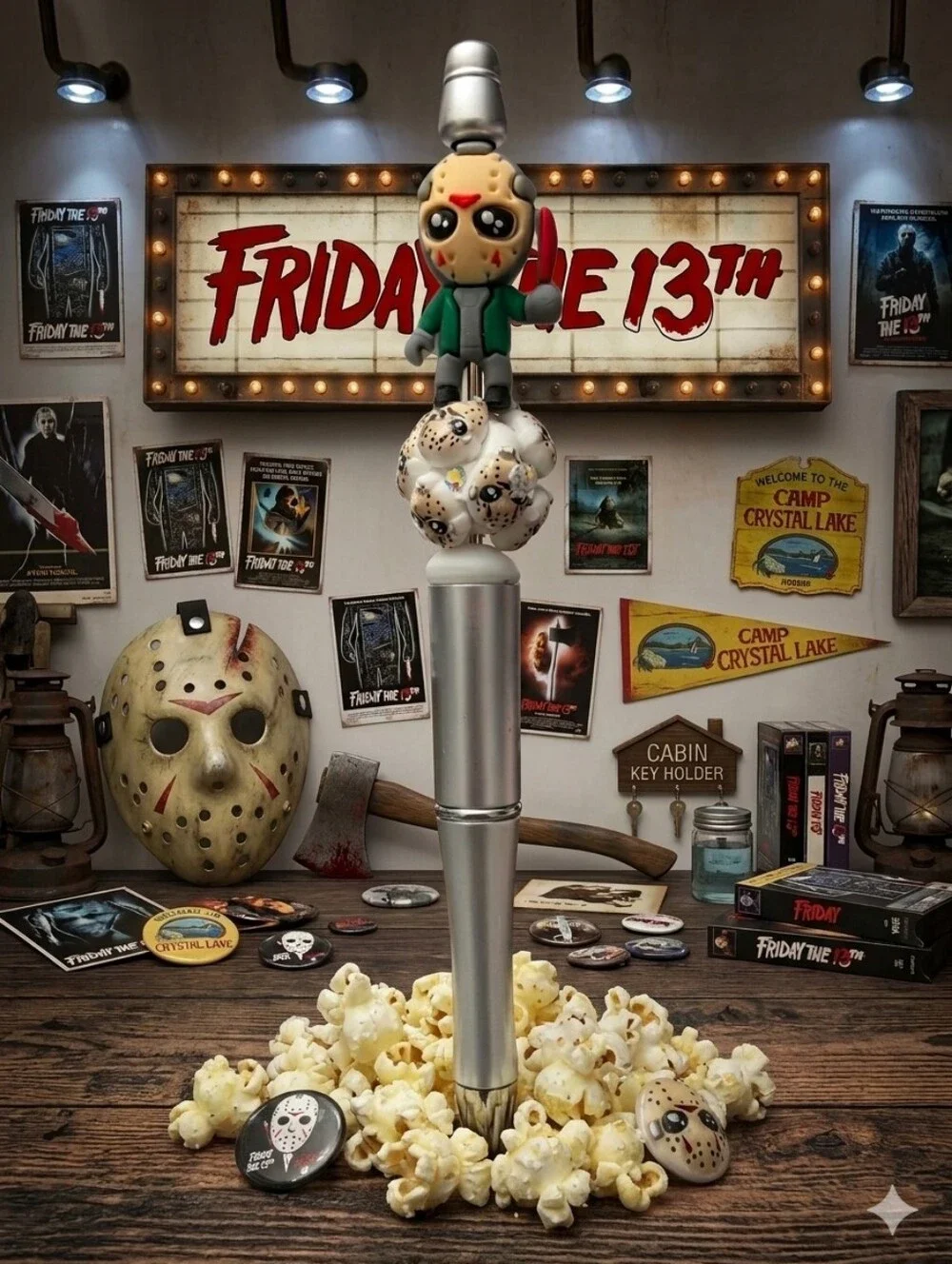 Friday the 13th Jason Hockey Mask Beadable Pen- Free Refill Included