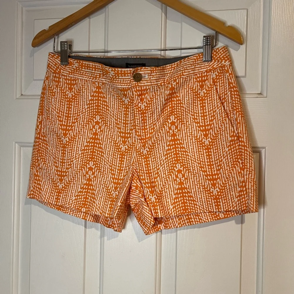 Banana Republic Hampton Fit Orange Patterned Women Shorts
