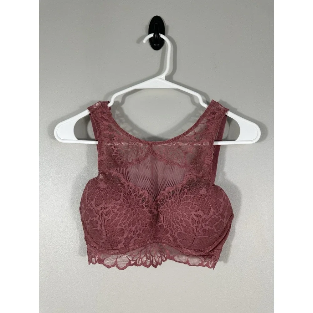Pink Victorias Secret Bralette Womens‎ Small Dark Pink Push Up Lace