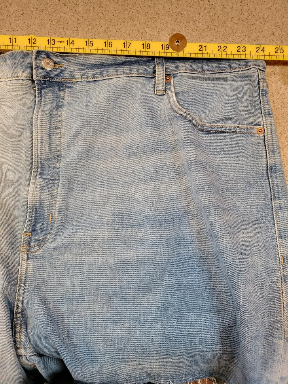 Old Navy O.G. Straight High Rise Two Tone Denim Shorts Size 28W Cotton Stretch
