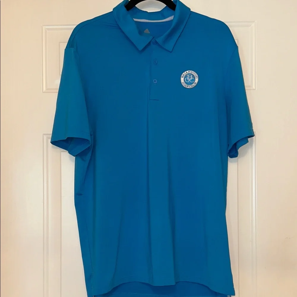 Adidas Men's Performance Golf Club Polo Shirt L Blue Casual Office Preppy