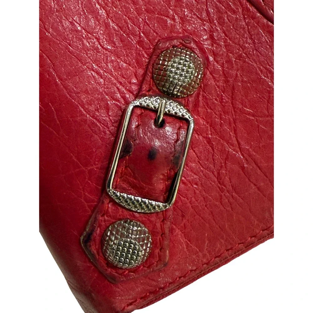 Balenciaga red leather