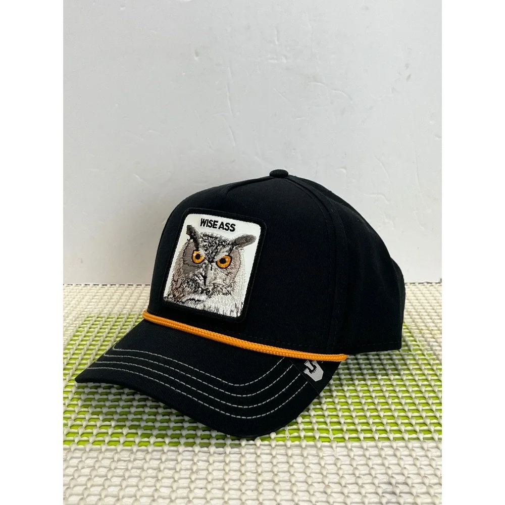 Goorin Bros Wise A$$ Owl 100 Black Trucker Hat Snapback 101-1257 MSRP $45 NEW