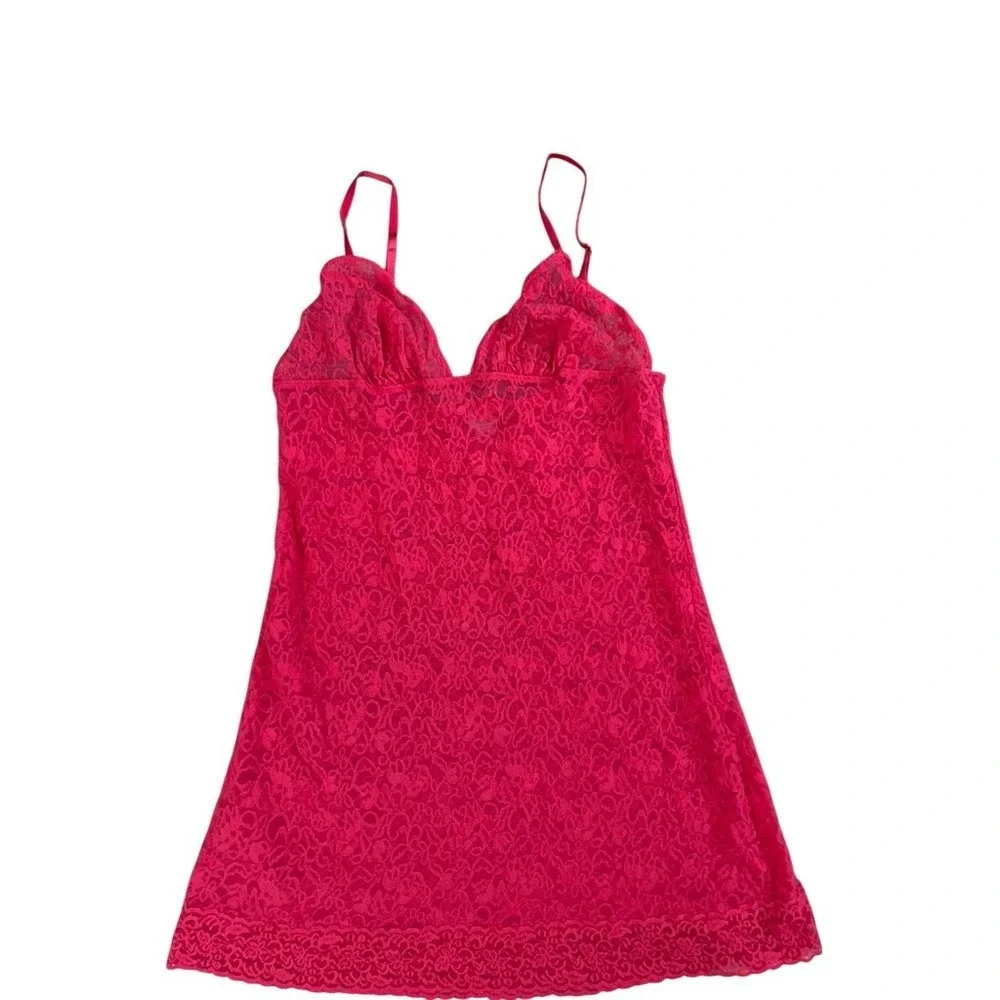 Victoria's Secret Lace Chemise Dress Women XL Pink‎ Floral Adjustable Straps
