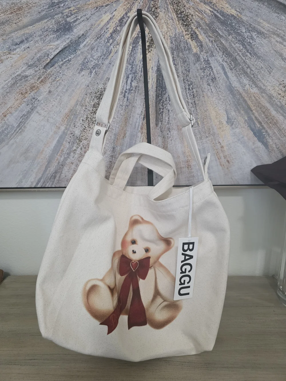 BAGGU cream canvas
