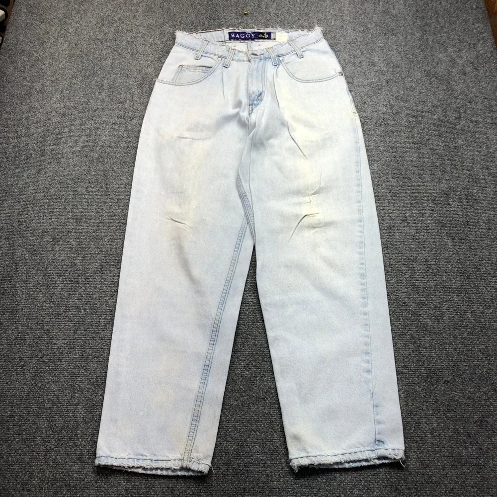 Vintage Levis SilverTab Baggy Jeans Light Wash Distressed 90s Mens 30x28