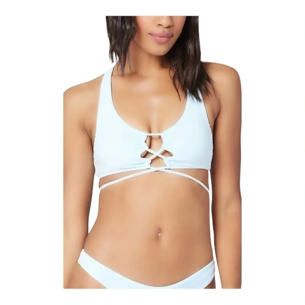 L*Space terry dax bikini top in sky blue NWT
