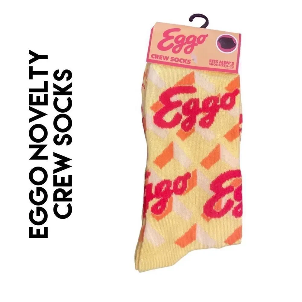 Eggo Waffle Adult Size Fun Novelty Socks NWT
