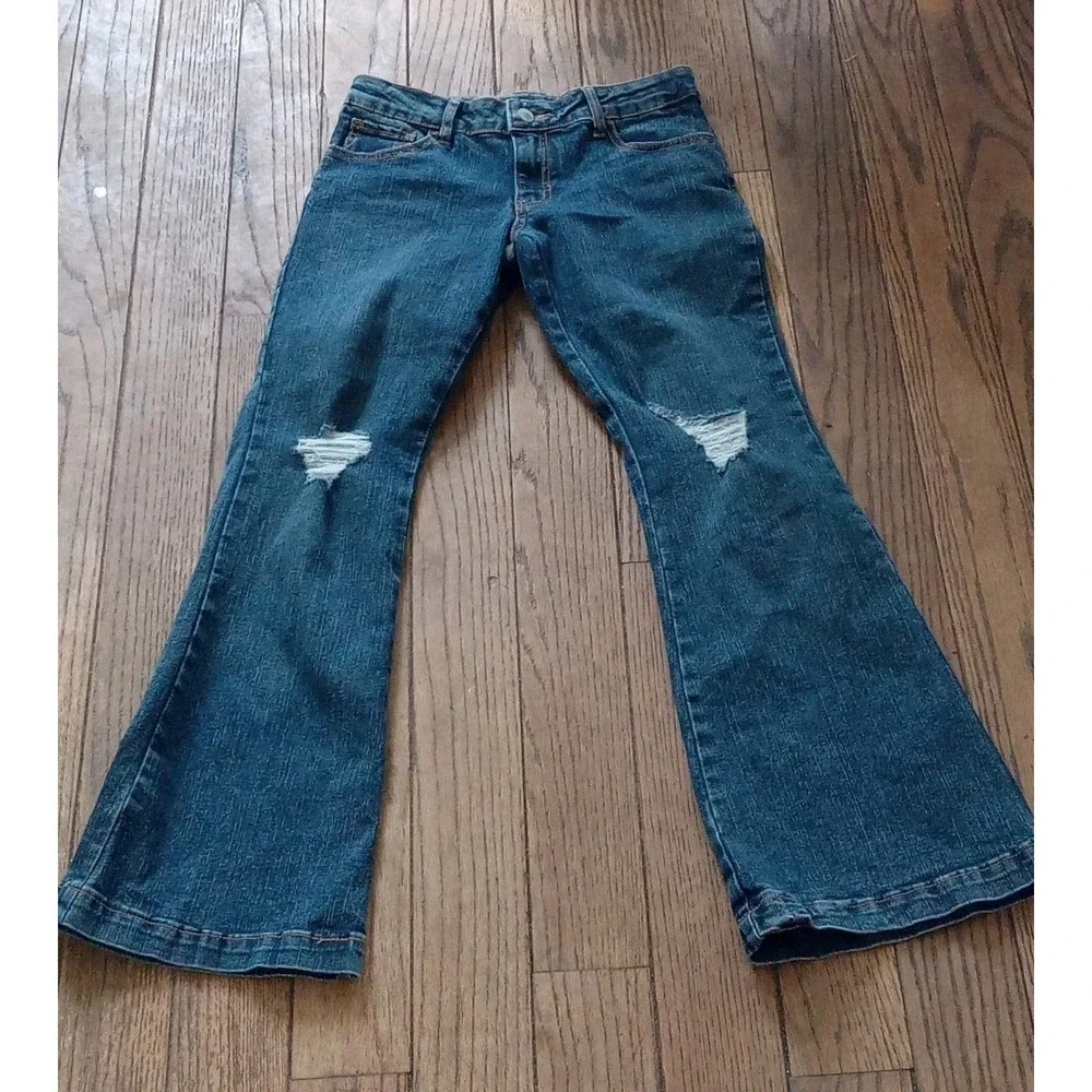 Art Class Sz 14 Girls Wide Leg‎ Distressed Bootcut Jeans Streetwear Normcore Y2K