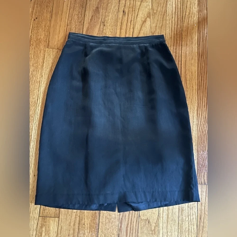 Vintage 100% Silk Back Kriss Kross Pencil Lined Skirt Size 6