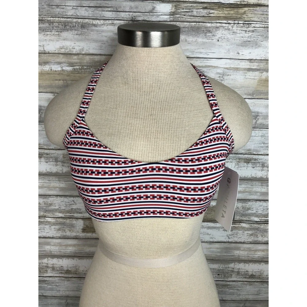 ATHLETA‎  Swim Top Bikini XXS Red/white/blue NWT
