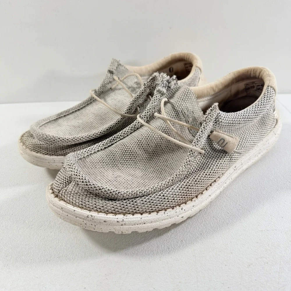 Hey Dude Wally Sox Stone White Men's Casual Loafer Slip On‎ Shoes Size 10