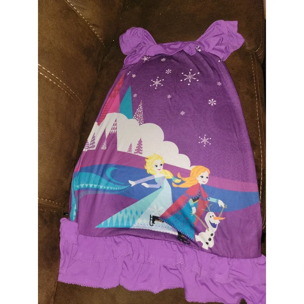 Disney store frozen night gown pajamas elsa anna‎ olaf size 9 10
