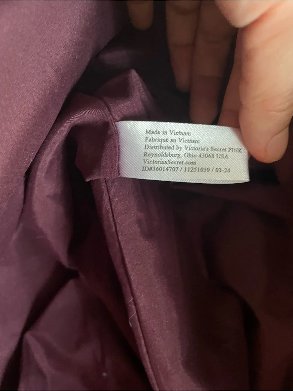 PINK Victoria's‎ Secret Striped Canvas Tote in Berry and White