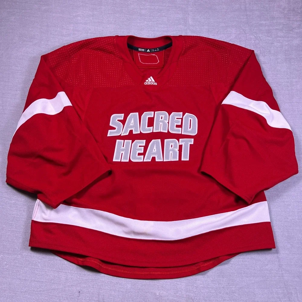 Adidas MiC Sacred Heart University Hockey Jersey V-Neck SHU Mens 56 Red‎