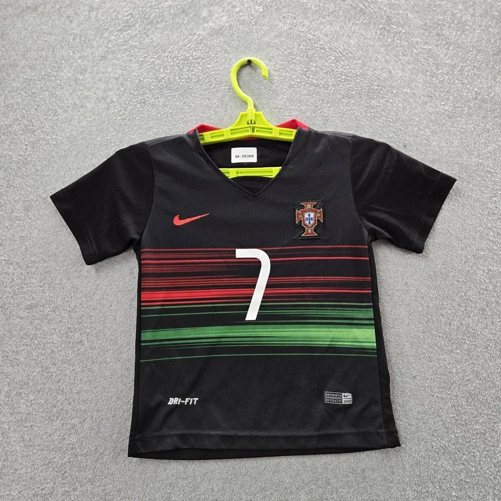 Portugal National Team‎ Boys Jersey 16 Black 2016 Away Nike Cristiano Ronaldo 7