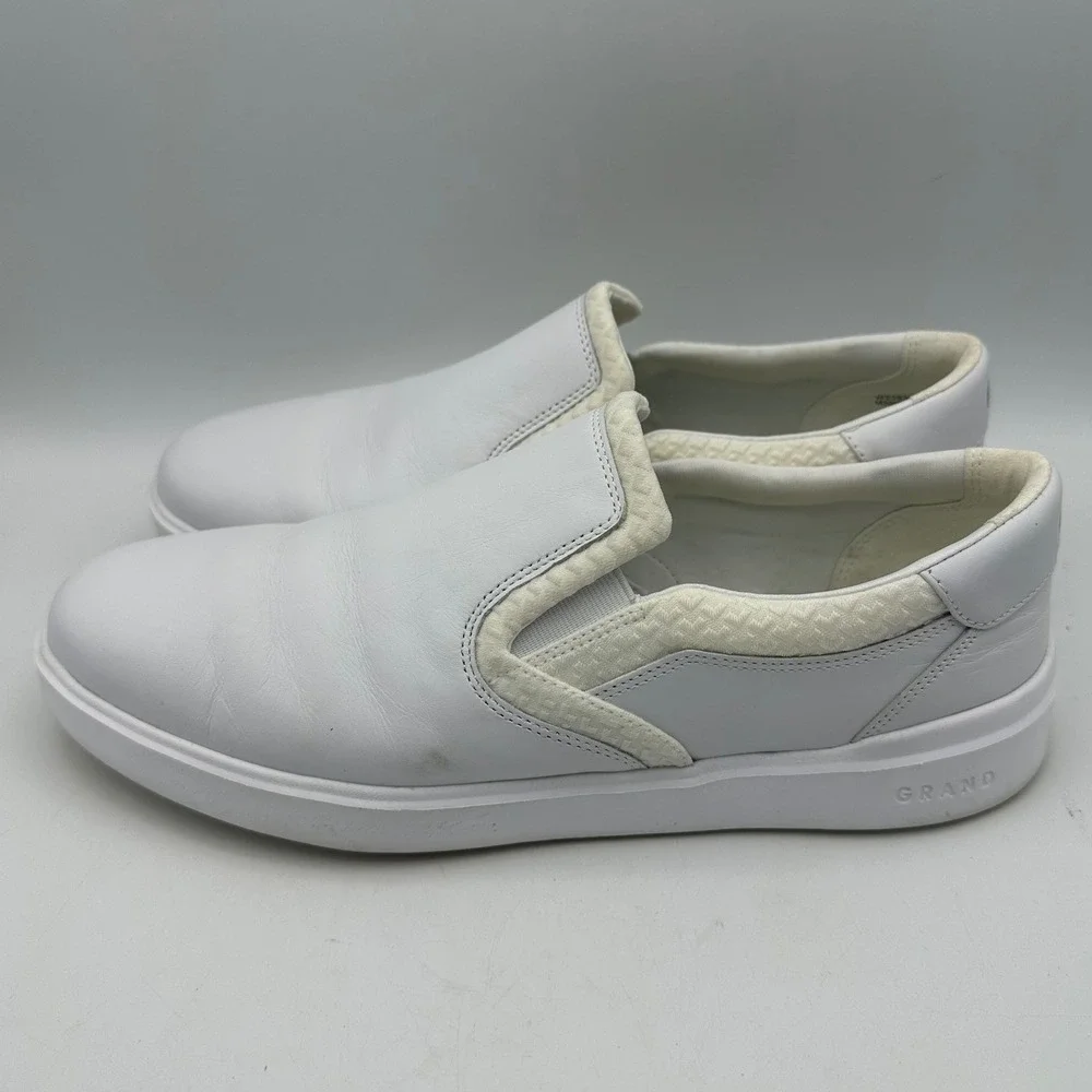 Cole Haan Grand Series‎ White Leather Slip On Sneakers Women Size 9.5 B