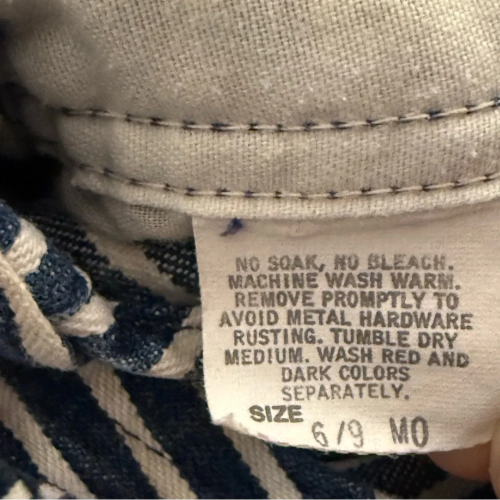 Vintage OshKosh B'gosh‎ Navy White Striped Overalls  Vestback Made in USA