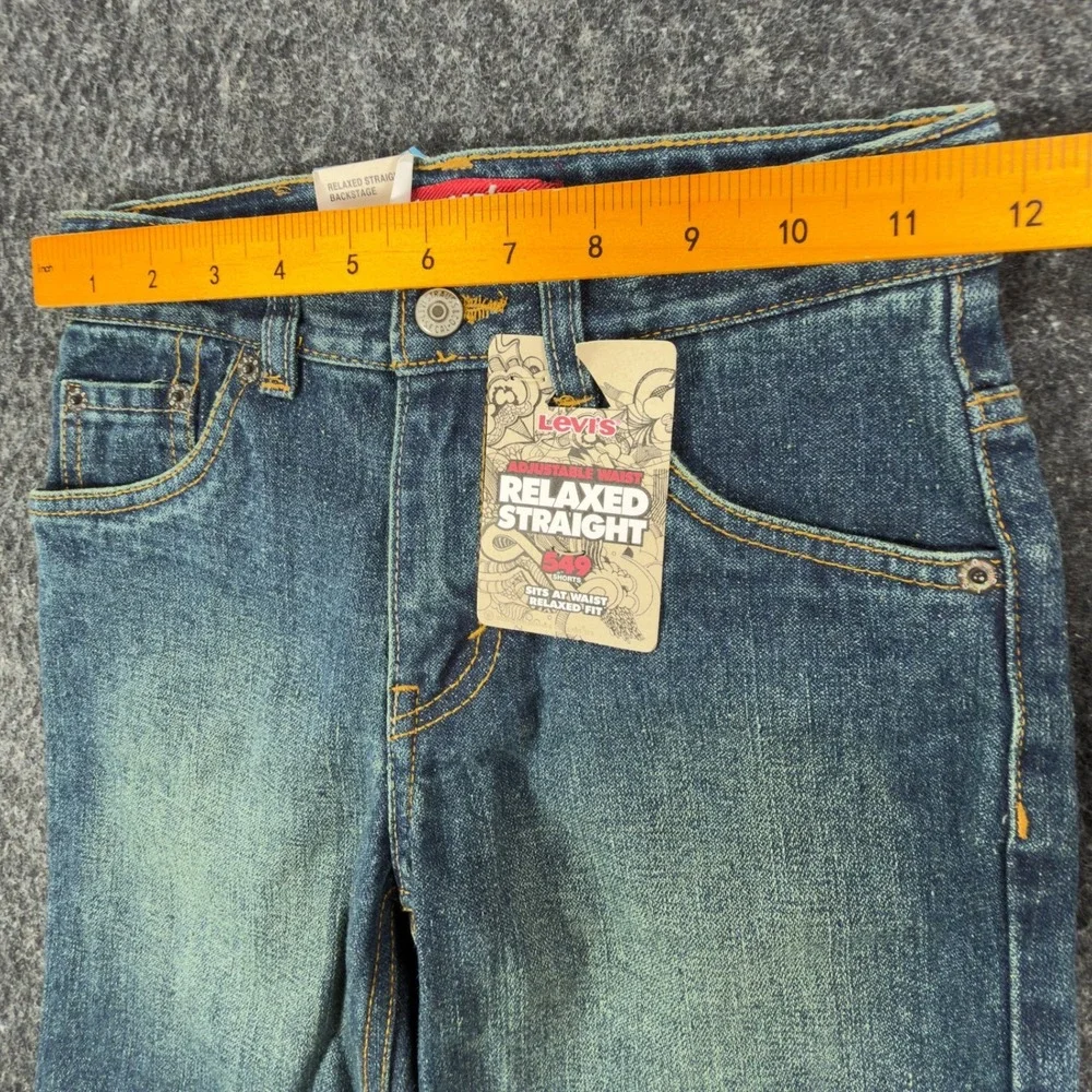 Levis Y2K 549 Relaxed Straight Shorts Boys 6 Blue Ramie Cotton NWT