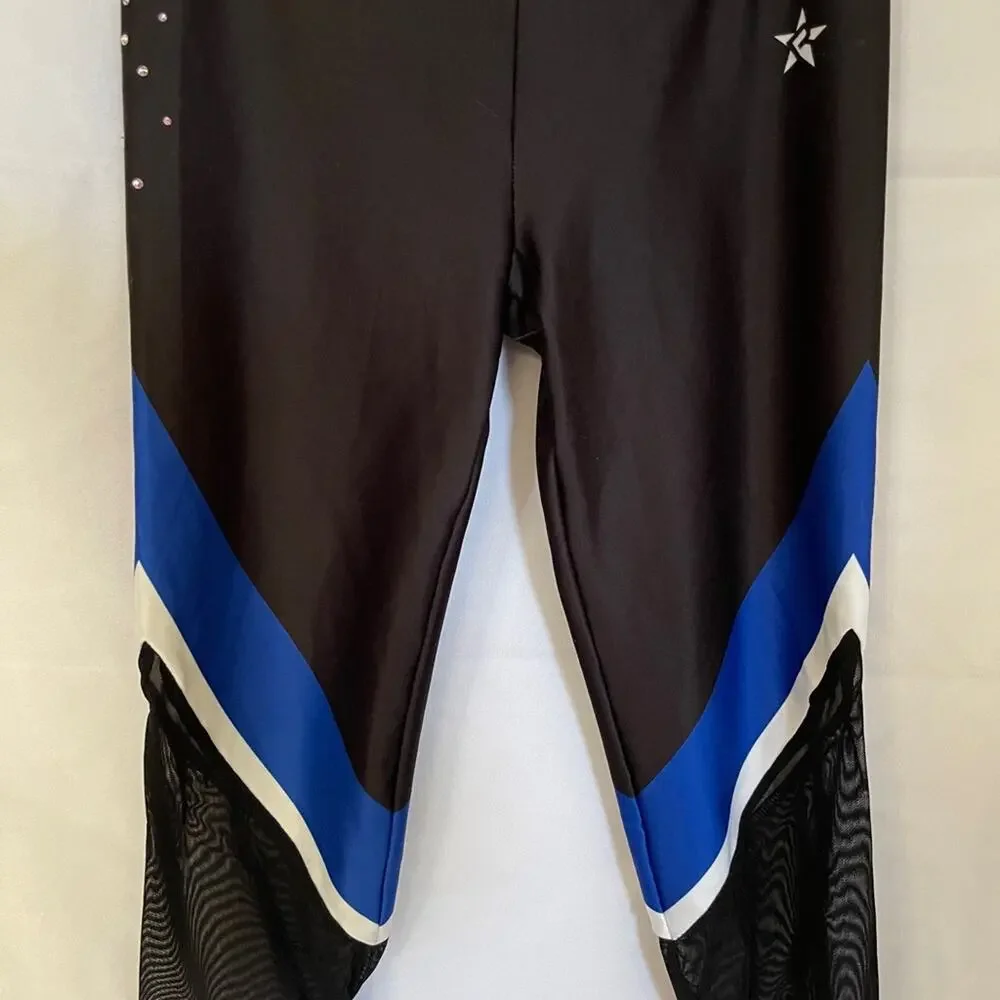Black and Blue Cheer Athletics Leggings Rebel Athletics Youth Large