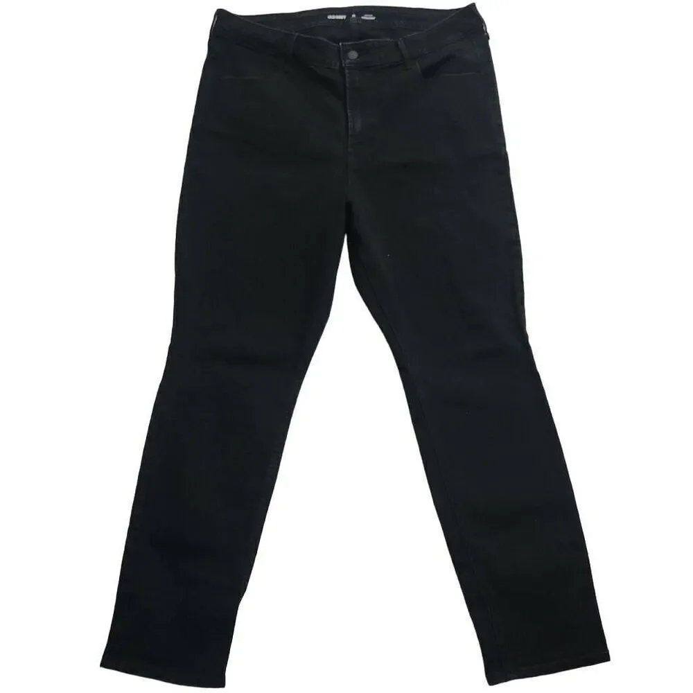 Old Navy Women's Size 16 Short Black High Rise Straight Jeans