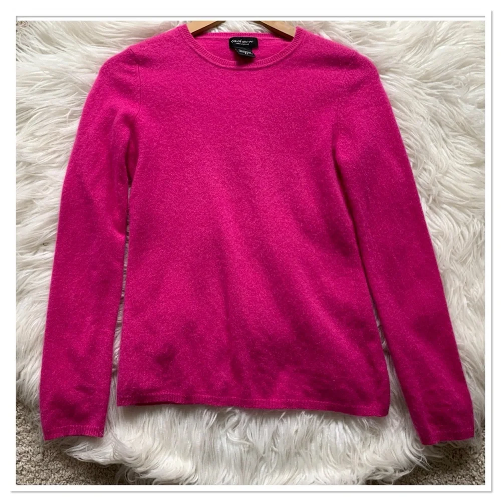 Lord & Taylor Cashmere Crewneck Sweater Fuchsia Punk Size Small