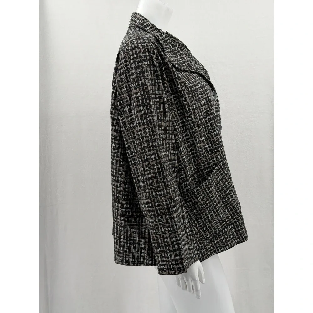Habitat Jacket Womens XXL Black Abstract Check Lagenlook Artsy Stretch Relaxed