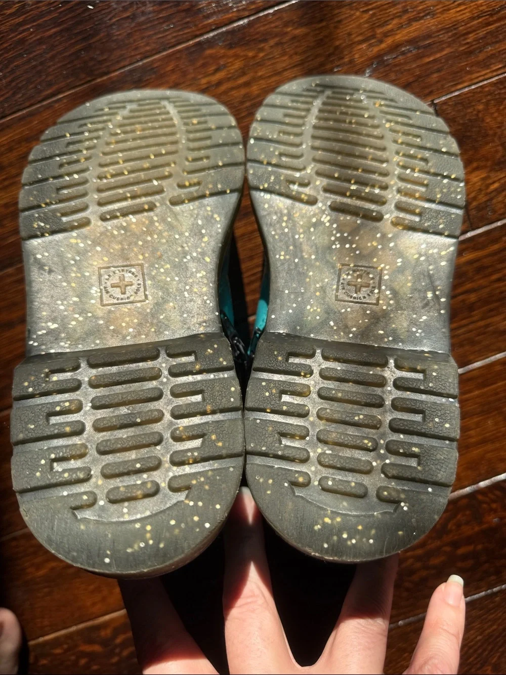 Dr. Martens shiny teal