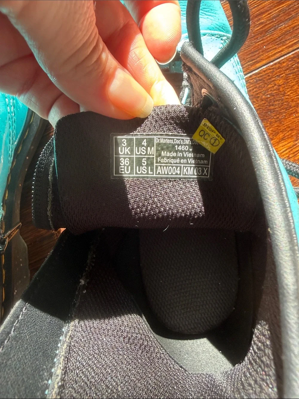 Dr. Martens shiny teal