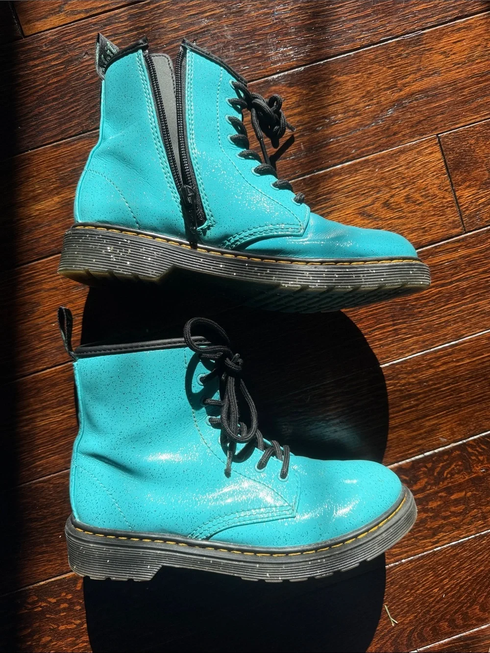 Dr. Martens shiny teal