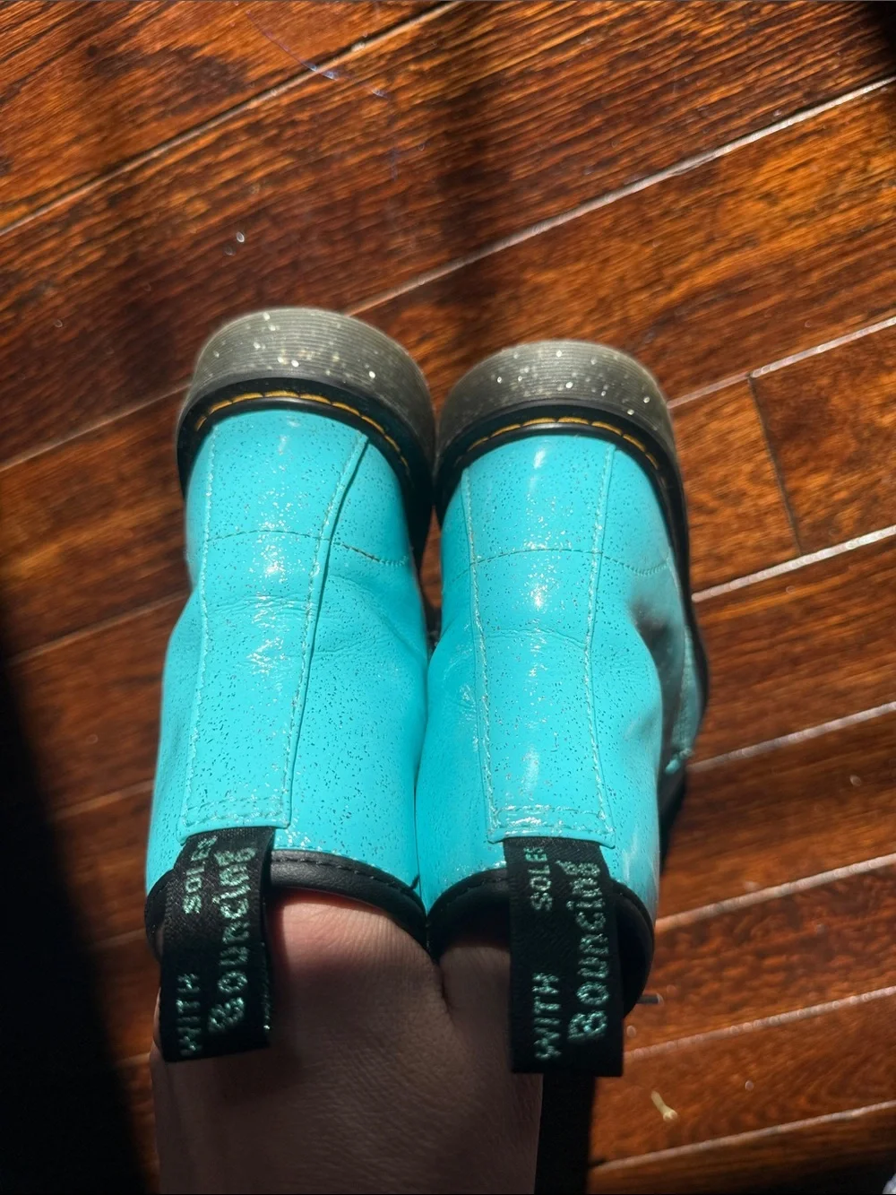 Dr. Martens shiny teal