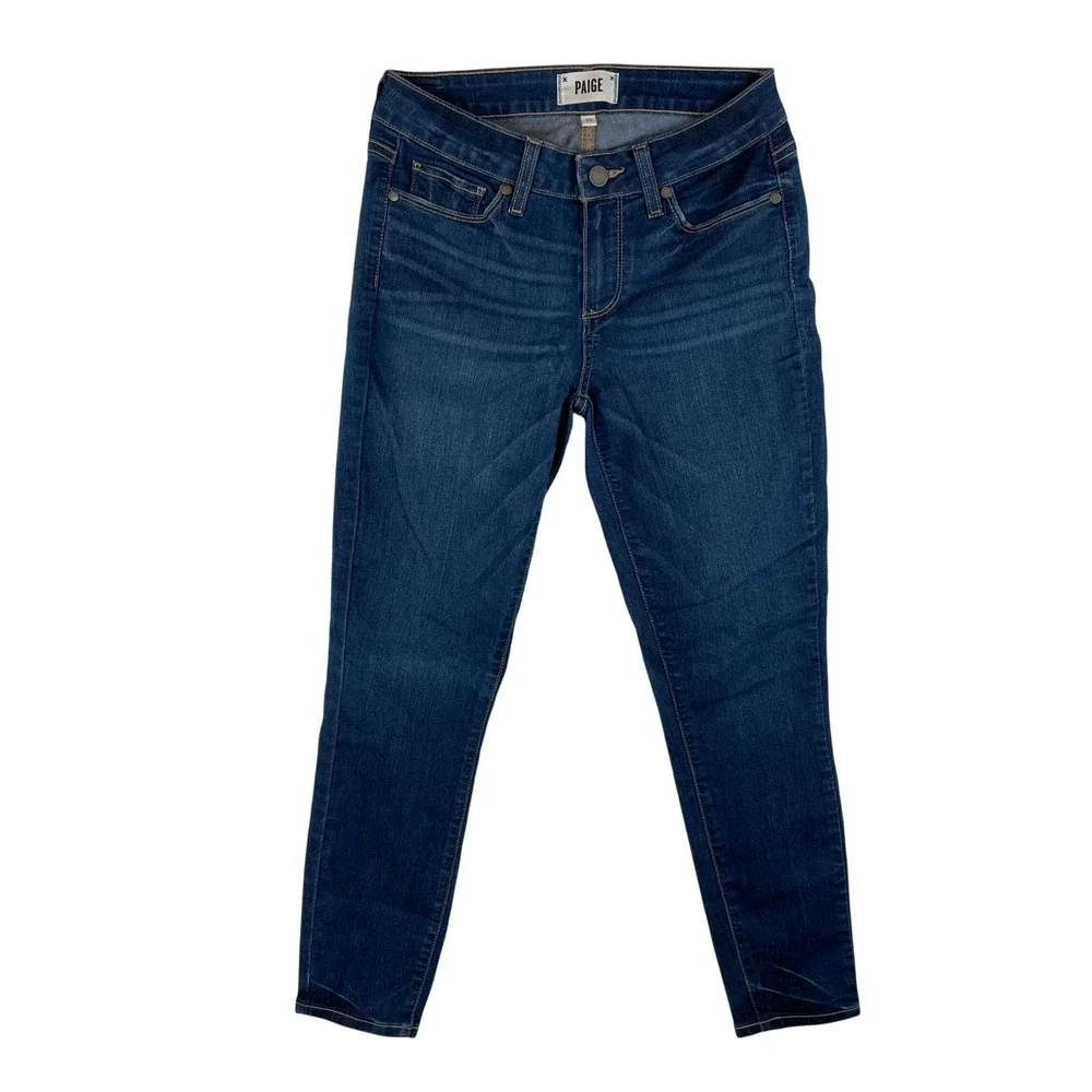 Paige Verdugo Crop Skinny Jeans‎ Zach Distressed Blue WJ787 Size 26 x 24